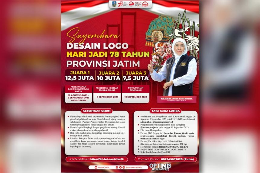 Pemprov Jatim Buka Sayembara Desain Logo Hari Jadi Ke 78 Simak Cara