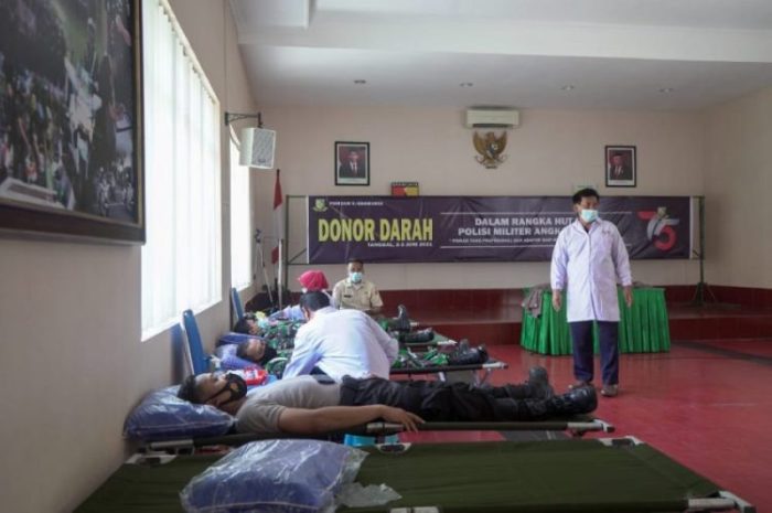 Donor darah berlangsung di aula Denpom V/4 Surabaya, Jalan Hayam Wuruk No. 5 Surabaya | Foto: Istimewa