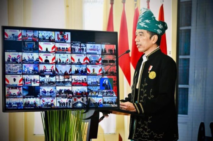 Presiden Jokowi memimpin upacara Peringatan Hari Lahir Pancasila Tahun 2021, Selasa (1/6/2021) pagi, dari Istana Kepresidenan Bogor, Jabar | Foto: BPMI Setpres