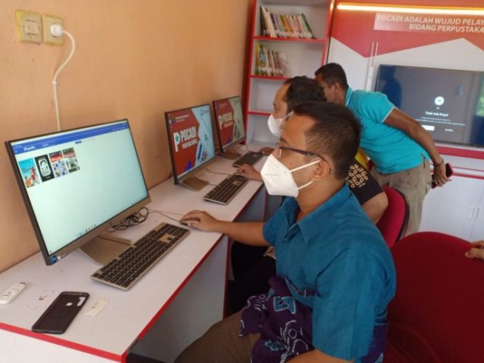 Pojok baca digital | dok/photo: Humas Kemensos /Bicara Indonesia