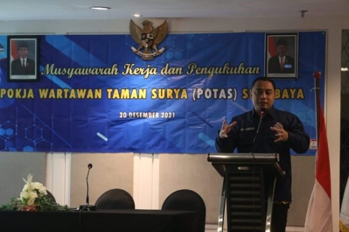 Dok. Wali Kota Surabaya, Eri Cahyadi saat membuka Musyawarah Kerja Pokja Wartawan Taman Surya (POTAS) Kota Surabaya beberapa waktu lalu | dok/photo: Ist
