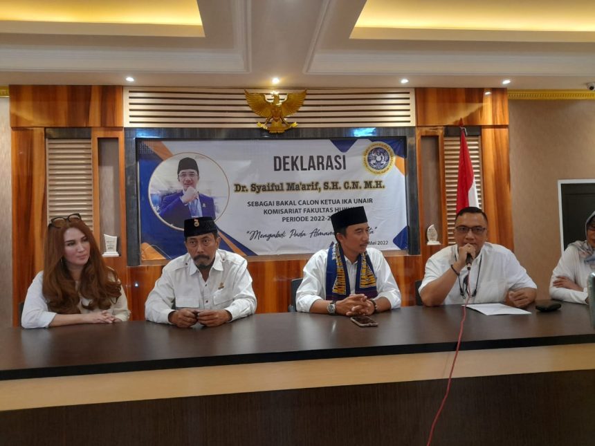 Deklarasi pencalonan Syaiful Maarif sebagai bakal calon Ketua IKA Unair | dok/photo: Ist/Bicara Indonesia