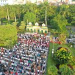 Pelaksanaan Salat Idul Fitri 1443 H di halaman Balai Kota Surabaya | dok/photo: Diskominfo Surabaya