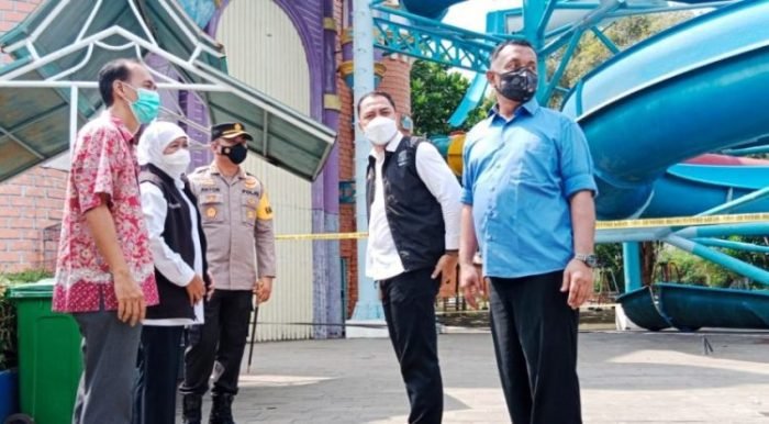 Gubernur Jatim Khofifah Indar Parawansa saat meninjau lokasi Waterpark Kenjeran Surabaya | dok/photo: Bicara Indonesia