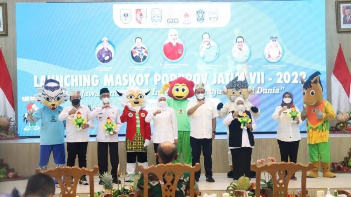 Launching logo dan maskot Pekan Olahraga Provinsi (Porprov) VII Jawa Timur 2022 di Pendopo Kabupaten Jember, Selasa (14/6/2022) | dok/photo: Humas KONI Jatim