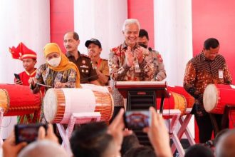 Gubernur Jawa Tengah, Ganjar Pranowo saat mengikuti acara pembentukan percontohan desa antikorupsi di Gowa, Sulawesi Selatan, Selasa (7/6/2022) | dok/photo: Humas Jateng