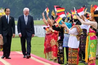 Presiden Jokowi saat menerima kunjungan kenegaraan Presiden Republik Federal Jerman Frank-Walter Steinmeier, Kamis, (16/6/2022) | dok/photo: BPMI Setpres