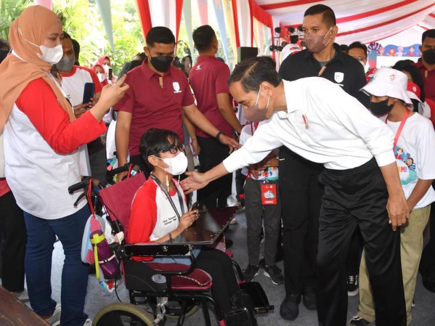 Presiden Jokowi saat menghadiri peringatan Hari Anak Nasional di Kebun Raya Bogor, Jawa Barat, Sabtu (23/7/2022) | dok/photo: BPMI Setpres