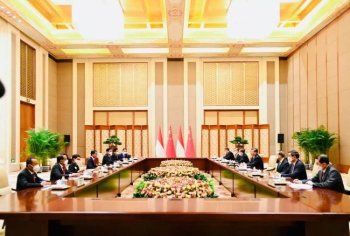 Presiden Jokowi saat melakukan pertemuan bilateral dengan Presiden RRT Xi Jinping di Beijing, Selasa (26/7/2022) | dok/photo: BPMI Setpres