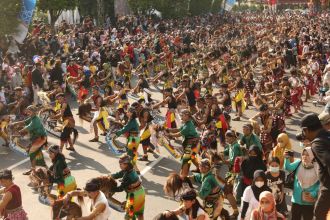 Seni tradisional jaranan di Simpang Lima Kota Semarang, Minggu (14/8/2022) | dok/photo: Ist