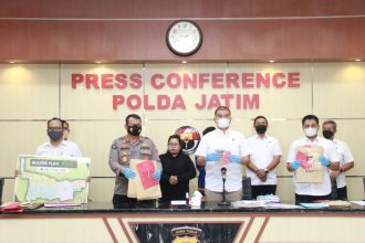 Konferensi pers ungkap kasus mafia tanah | dok/photo: Humas Polda Jatim
