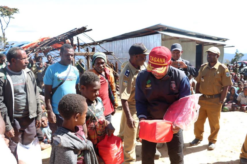Bantuan dari Kementerian Sosial saat tiba di Lanny Jaya, Papua | dok/photo: Humas Kemensos
