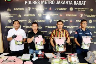 Konferensi pers Polresta Metro Jakarta Barat terkait ungkap kasus peredaran narkotika | dok/photo: Tribata