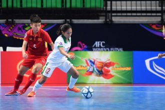 Ilustrasi: Tim Nasional Futsal Wanita Indonesia saat bertanding dalam AFC Womens Futsal Championship 2018 di Thailand, Rabu (9/5/2018) | dok/foto: pssi.org