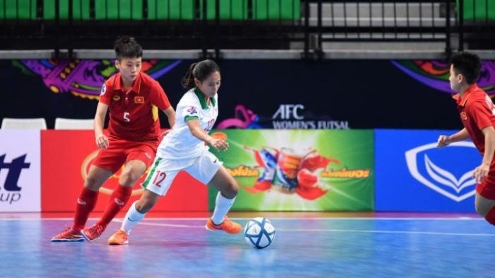 Ilustrasi: Tim Nasional Futsal Wanita Indonesia saat bertanding dalam AFC Womens Futsal Championship 2018 di Thailand, Rabu (9/5/2018) | dok/foto: pssi.org