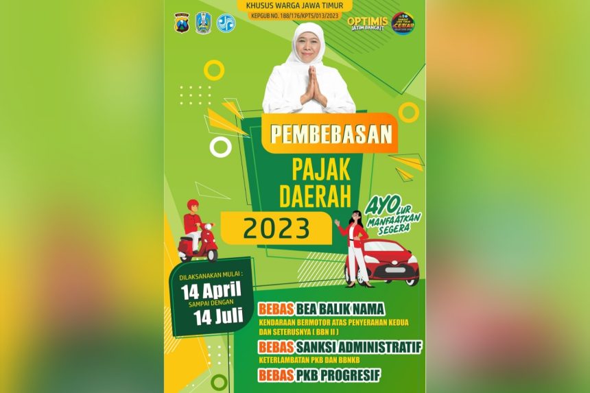 Flyer Pembebasan Pajak Daerah Jawa Timur Tahun 2023 | source: kominfo.jatimprov.go.id