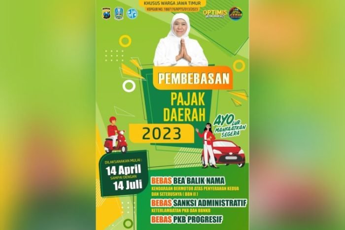 Flyer Pembebasan Pajak Daerah Jawa Timur Tahun 2023 | source: kominfo.jatimprov.go.id