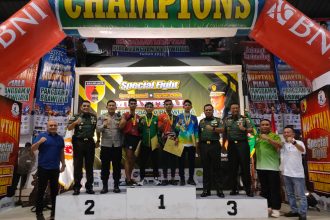 Penutupan kejuaraan Muaythai Piala Pangdam V/Brawijaya di GOR Hayam Wuruk, Surabaya, Minggu (18/6/2023) | dok/foto: Istimewa