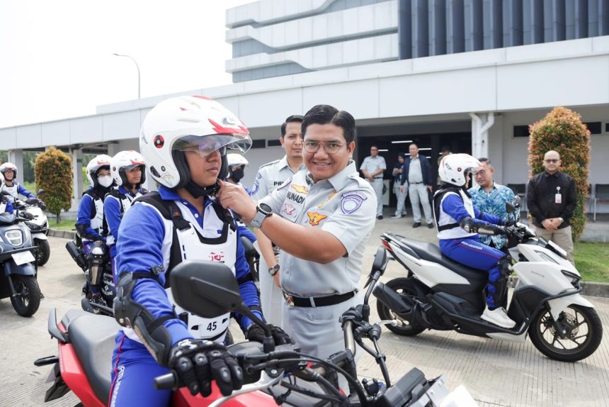 Kegiatan Safety Riding di Astra Honda Motor Safety Riding & Training Center Cikarang, Jawa Barat, Rabu (14/6/2023) | dok/foto: Humas Jasa Raharja
