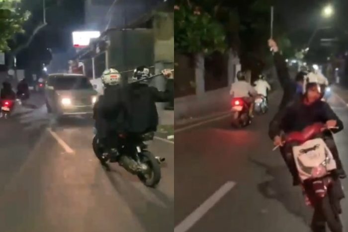 Tangkapan layar video viral kelompok pemuda yang ugal-ugalan di jalan raya | istimewa