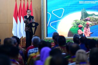 Presiden Jokowi saat membuka Rakornas Pengawasan Intern Pemerintah Tahun 2023 di Gedung BPKP Jakarta, Rabu, 14 Juni 2023 | dok/foto: BPMI Setpres