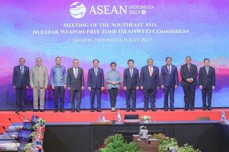 Pembukaan Pertemuan Komisi Area Bebas Senjata Nuklir Asia Tenggara (SEANFWZ), yang merupakan rangkaian dari ASEAN Ministerial Meeting (AMM) ke-56, di Jakarta, Selasa (11/7/2023) | Kredit foto: InfoPublik