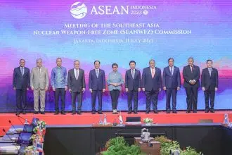 Pembukaan Pertemuan Komisi Area Bebas Senjata Nuklir Asia Tenggara (SEANFWZ), yang merupakan rangkaian dari ASEAN Ministerial Meeting (AMM) ke-56, di Jakarta, Selasa (11/7/2023) | Kredit foto: InfoPublik