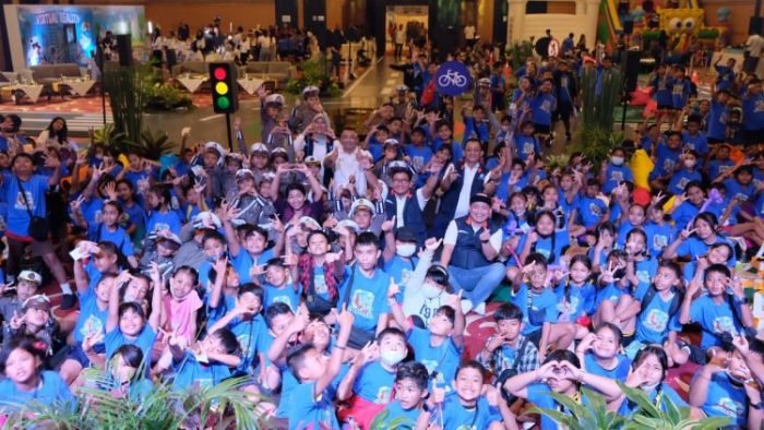 Kampanye keselamatan berlalu lintas bersama Road Safety Ranger Kids chapter Denpasar, Minggu, 23 Juli 2023 | Kredit Foto: Humas Jasa Raharja