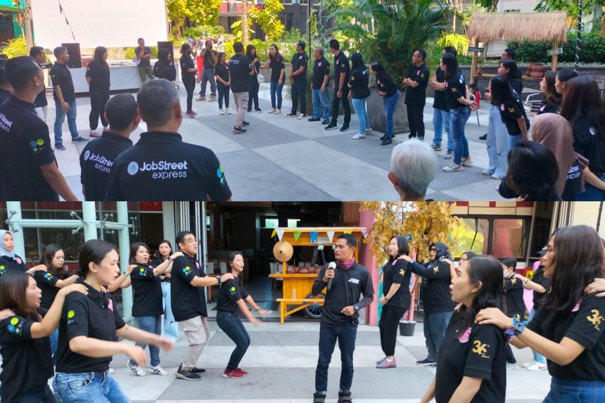 Kegiatan outbound bertema "Rise And Shine Together" di TS Suite Kota Surabaya, Jawa Timur, Sabtu, 22 Juli 2023 | Kredit Foto: T1/ Bicaraindonesia.id