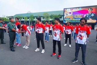 Pemberangkatan atlet pencak silat kontingen Madura ke Fornas VII, Jawa Barat, Selasa (04/07/2023) | Kredit Foto: Pendam V/Brawijaya