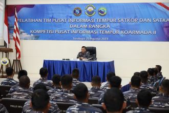 Pembukaan Pelatihan Pusat Informasi Tempur (PIT) di Puslat Kaprang Kolat Koarmada II, Jum’at, 25 Agustus 2023 | Kredit Foto: Dispen Koarmada II