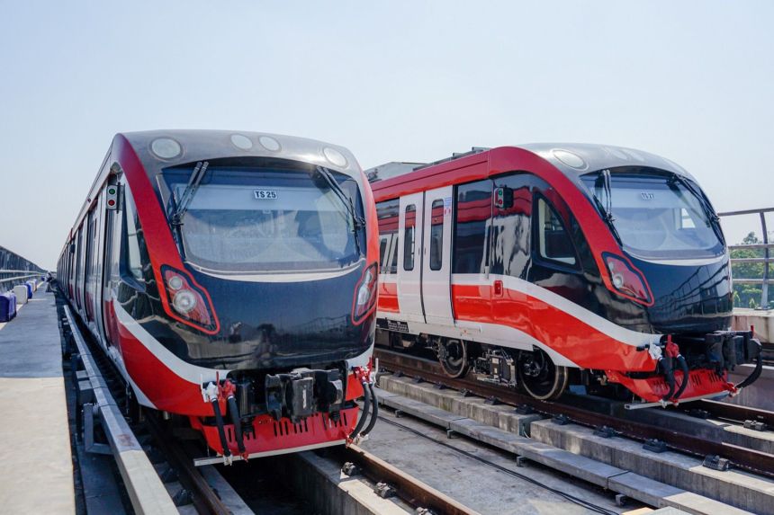 Rangkaian kereta LRT Jabodebek | Kredit Foto: Humas KAI