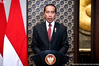 Presiden Jokowi menyampaikan sambutan saat membuka AMMTC ke-17 | Tangkapan layar: YT/Divhubinter Polri