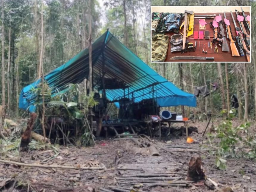 Lokasi markas KKB di wilayah Yahukimo serta sejumlah barang bukti yang berhasil diamankan | dok/foto: Polda Papua