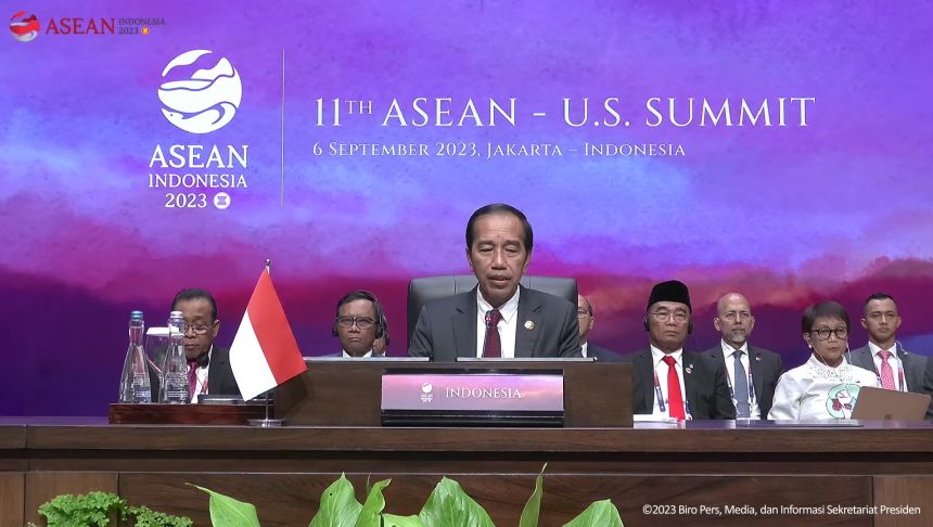Presiden Joko Widodo memimpin KTT ke-11 ASEAN-Amerika Serikat (AS) di Jakarta Convention Center (JCC), Jakarta, Rabu, 6 September 2023 | Tangkapan layar: YT/BPMI Setpres
