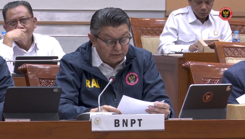 Kepala BNPT RI Komjen Pol Rycko Amelza Dahniel saat rapat bersama Komisi III DPR RI, Senin, 4 September 2023 | Tangkapan Layar: YT/Humas BNPT