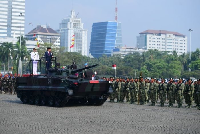 Upacara Peringatan HUT ke-78 TNI di Lapangan Silang Monumen Nasional, Jakarta, Kamis (5/10/2023) | Kredit Foto: BPMI Setpres