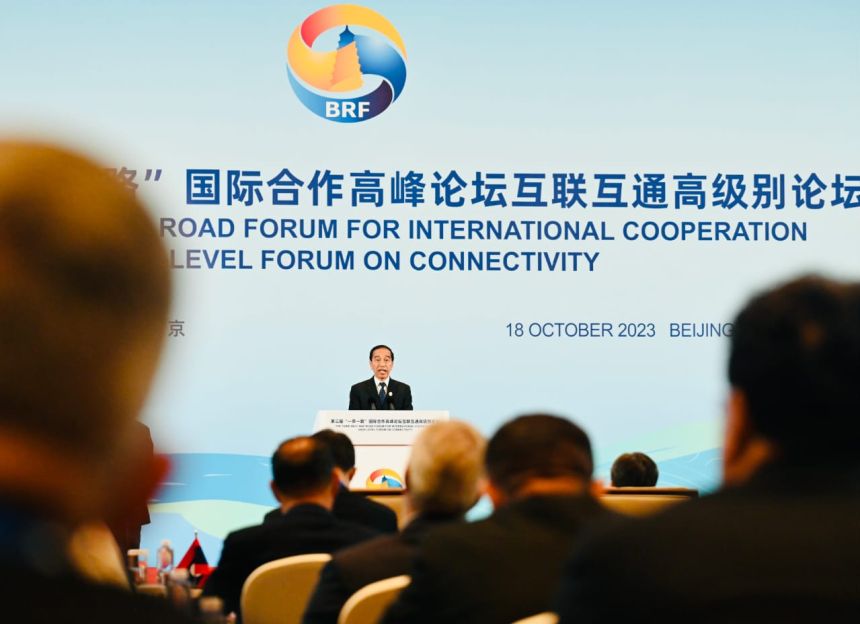 Presiden Joko Widodo saat menghadiri High Level Forum di Beijing, Rabu (18/10/2023) | dok/foto: BPMI Setpres