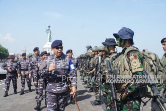 Apel gelar pasukan di Dermaga Madura Ujung, Surabaya, Selasa, 14 November 2023 | dok/foto: Dispen Koarmada II