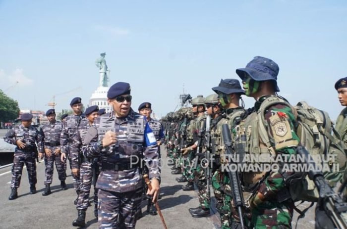 Apel gelar pasukan di Dermaga Madura Ujung, Surabaya, Selasa, 14 November 2023 | dok/foto: Dispen Koarmada II