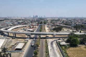 Progres pembangunan Flyover Aloha, Sidoarjo, Jawa Timur | dok/foto: Pemkab Sidoarjo