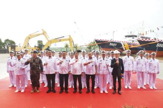 Peresmian 2 Unit Kapal Pengawas Kelautan dan Perikanan di Galangan PT Palindo Marine, Batam, Riau, Kamis (28/12/2023) | dok/foto: Hum/Ditjen PSDKP