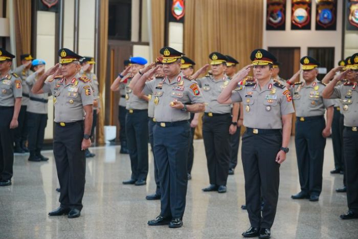 Upacara korps raport dipimpin Kapolri Jenderal Listyo Sigit Prabowo di Jakarta, Jumat (22/12/2023) | dok/foto: Hum/Polri