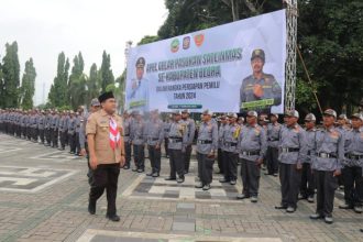 Apel Satlinmas di Alun-alun Blora, Jawa Tengah pada Rabu (7/2/2024) | source: Kominfo Jateng