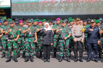 Apel pasukan kesiapan pengamanan Pemilu 2024 di Lapangan Makodam V/Brawijaya, Kamis (1/2/2024) | dok/foto: Biro Adpim Prov Jatim