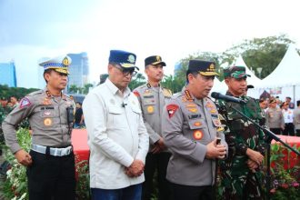 Pemberangkatan program mudik gratis Polri Presisi Tahun 2024 di Lapangan Silang Monas, Jakarta Pusat, Sabtu (6/4/2024) | dok/foto: Divhum Polri