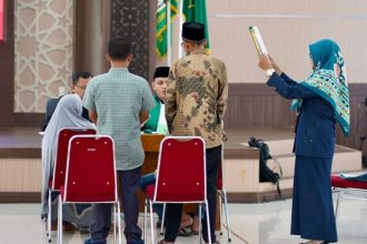 Isbat nikah terpadu di Kabupaten Aceh Utara, Provinsi Aceh, diikuti sebanyak 176 pasangan | dok/foto: Hum/Kemensos