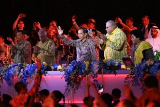 Presiden Jokowi menghadiri Welcoming Dinner World Water Forum ke-10 di kawasan GWK, Badung, Bali, Minggu (19/5/2024) | dok/foto: Antara/MC-WWF 2024/Fikri Yusuf/pras.