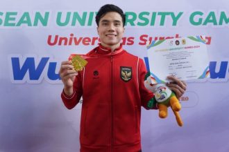 Seraf Naro Siregar, peraih medali emas cabor Wushu kategori daoshu dalam ASEAN University Games 2024 | Foto: T1/Bicara Indonesia