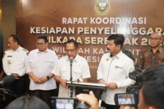 Mendagri Muhammad Tito Karnavian memberikan keterangan pers pada Rakor Kesiapan Penyelenggaraan Pilkada 2024 yang berlangsung di Makassar, Sulawesi Selatan, Rabu (26/6/2024) | Foto: dok. Kemendagri